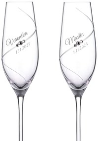 Dekorant Svadobné poháre na šampanské Silhouette City s kamienkami Swarovski 210 ml 2KS