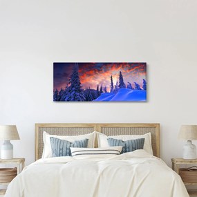 Obraz - Zimný súmrak (120x50 cm)