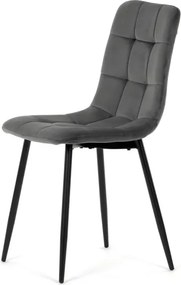 Jedálenská stolička zamatová, sivá CT-281 GREY4