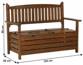Kondela Záhradná lavička, DILKA, hnedá, 124cm