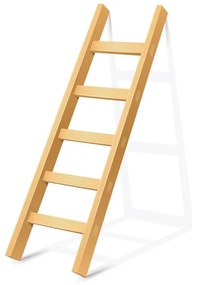 Drevený jednostranný oporný rebrík Sadař, 2 m