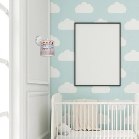 Detské nástenné svietidlo Ballerina, 1x plastové tienidlo so vzorom, w