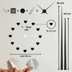Moderné dekoratívne nalepovacie nástenné 3D hodiny | SENTOP 12S014