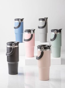 Sivá cestovná fľaša z nehrdzavejúcej ocele 1 l Eco – Ladelle