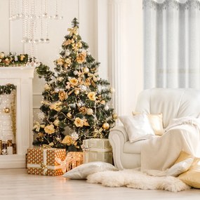 EUROFIRANY VIANOČNÁ ZÁCLONA NA KRÚŽKOCH XMAS 140X250 CM HVIEZDY