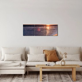 Obraz západu slnka (s hodinami) (90x30 cm)