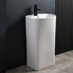 BPS-koupelny Voľne stojace keramické umývadlo HYD-CO-WH-440 49x38 cm, biele