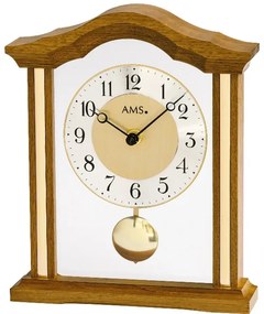 Luxusné drevené stolné hodiny 1174/4 AMS 23cm