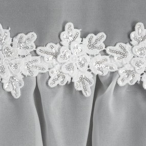 KRÁTKA VIANOČNÁ ZÁCLONA NA PÁSKE FLAKE 150X40 CM BIELA