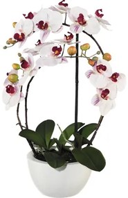 Umelá kvetina orchidea phalaenopsis 3D-tlač v keramickom kvetináči 52 cm ružová Real touch