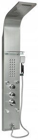 Sprchový panel CASCADA 5v1 - s termostatom a výtokom do vane - inox