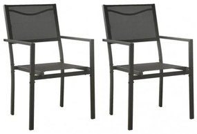 vidaXL Záhradné stoličky 2 ks textilén a oceľ čierna a antracitová-