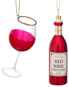 Sklenené vianočné ozdoby v súprave 2 ks Red Wine – Sass &amp; Belle