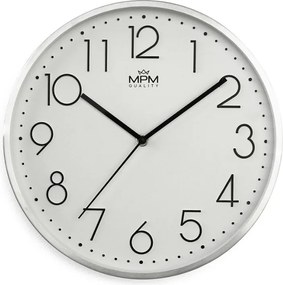 Kovové hodiny biele MPM Metallic Elegance ∅ 300 × 40 mm
