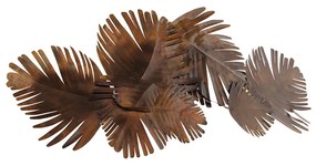 Art Deco nástenná lampa medená 105 cm 2-svetlo - Lauf