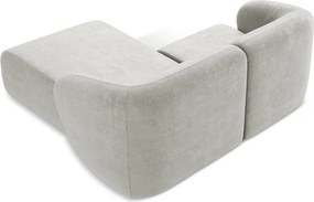 Svetlosivá ženilková rohová pohovka (pravý roh/s leňoškou) Lani – Makamii