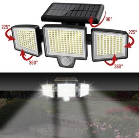 Nástěnná solární LED lampa Nachas černá
