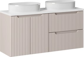 Comad Kúpeľňová skrinka s doskovými umývadlami set Nova Cashmere 120 kašmír/biela