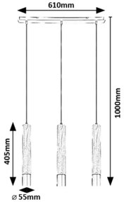 Rabalux 72133 - Luster na lanku BRAULIA 3xGU10/50W/230V buk