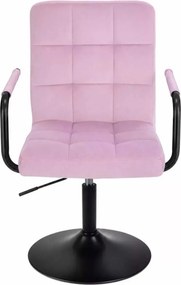 LuxuryForm DESIGN Otočná stolička VERONA BLACK VELUR na čiernom tanieri - levanduľová