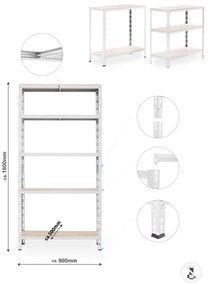 Trestles SUPER HIT - Policový regál 1800x900x500 Biely