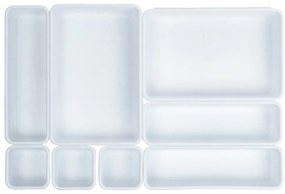 VILDE Súprava 8ks organizérov do zásuvky, biela, MODULAR 31 cm x 46 cm x 4,5 cm