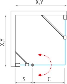 Roth Štvorcový alebo obdĺžnikový sprchový kút CI EPF+CI FXG, brillant - bez vaničky ROTH-Variant: šírka dverí: 90 cm, šírka pevnej steny: 90 cm, orie…
