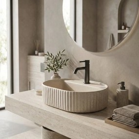 Rea Marcela Vanilla, umývadlo na dosku 500×355× 135 mm, béžová matná, REA-U3516