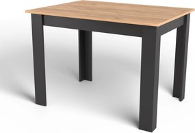 AKCIA Čierny jedálenský stôl s doskou v dekore dub zlatý craft MADO 120x80 II. akosť