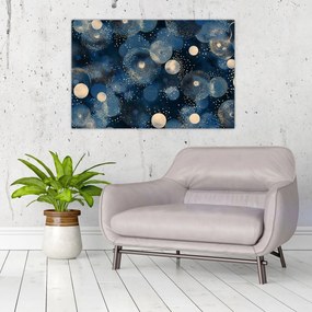 Obraz - Modro-zlaté krúžky (90x60 cm)