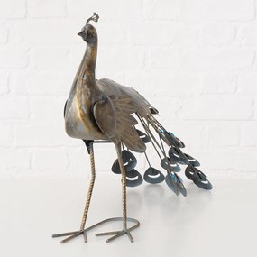 BOLTZE Záhradná kovová figúrka Pavo, 47x64 cm, hnedá