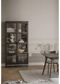 Hnedá vitrína z dubového dreva 95x195 cm Everett – Rowico