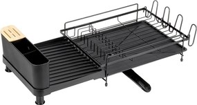 VILDE Odkvapkávač na riad VILDE, nastaviteľná šírka, 48-70 x 32 x 18 cm, čierny