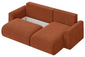 Rozkladacia rohová pohovka v tehlovooranžovej farbe (variabilná) Lorine – Ropez