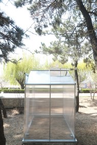 Skleník so základňou BestBerg BBGH‑406S / 2,5 m² / 130 × 190 × 194 cm / strieborná