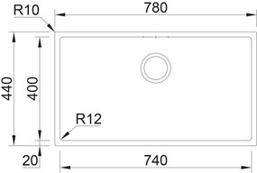 Nerezový drez Sinks BOX 780 RO