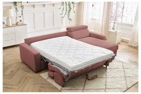 Ružová menčestrová rozkladacia rohová pohovka (variabilná) Monaco – Bobochic Paris