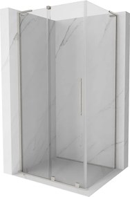 Mexen Velar L, sprchový kút s posuvnými dverami 100 x 80 cm, 8mm číre sklo, brúsená oceľ, 871-100-080-03-97