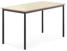 Stôl SONITUS, 1400x700x760 mm, HPL - breza, antracit