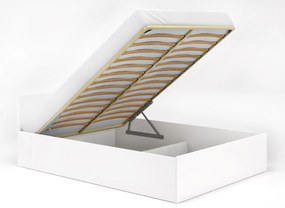 Posteľ s matracom, roštom a úložným priestorom - BIELA ​​- šírka 140cm