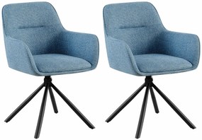 Design-Shop Set 2 stoličiek Tipton látka - modrá