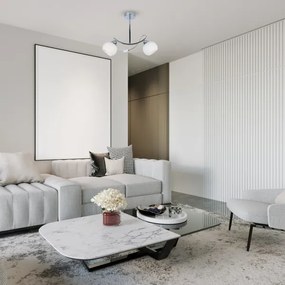 Luster na tyči CONNOR 2xE27/15W/230V lesklý chróm/biela