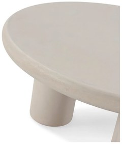 Krémovobiely okrúhly konferenčný stolík v dekore kameňa ø 80 cm Iriel – MOME