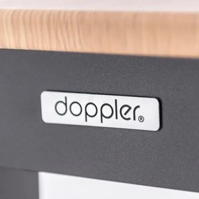 Doppler EXPERT WOOD antracit - záhradný rozkladací hliníkový stôl 220/280 x 100 x 75 cm