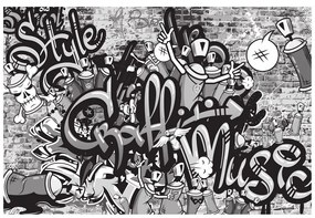 Tapeta šedé street art graffiti