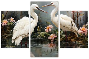 Obraz - Žeriavy biely (90x60 cm)