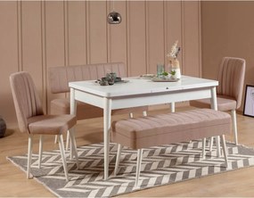 Jedálenský set Vlasta 2 (biela béžová) (pre 6 osôb)