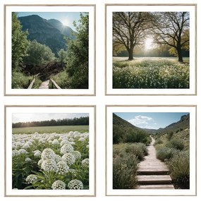 Obrazy v súprave 4 ks 30x30 cm Sunrise Hike