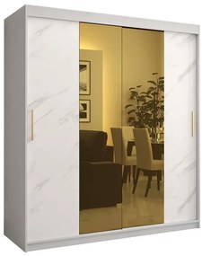 Skriňa Platinum T1 180 biely mramor/biely