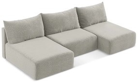 Svetlosivá rozkladacia/s úložným priestorom rohová pohovka Kalena – Makamii